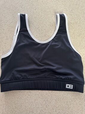 TomboyX Black Sports Bra with White Trim